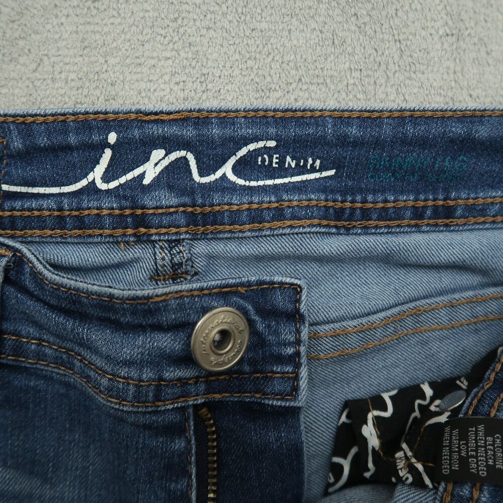 INC Jeans Women's Size 2S Blue Low-Rise Curvy Fit Skinny Leg Denim 29" Inseam - Picture 10 of 16